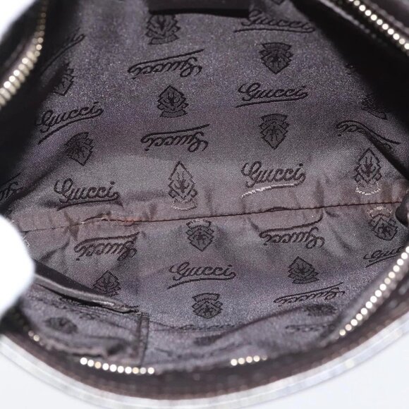 GUCCI Guccissima GG Canvas Shoulder Bag Leather Gray Gold 201538 Auth 147723 - Picture 10 of 16